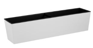 Балконный ящик InGreen London Cube 60 см c дренажной вставкой белоснежный жасмин